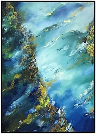 HOUKAI Ocean Sea Ръчно Рисувани Платно, масло, Стенни Картини за Декорация на Дома Абстрактна Художествена живопис (Цвят: D, Размер: