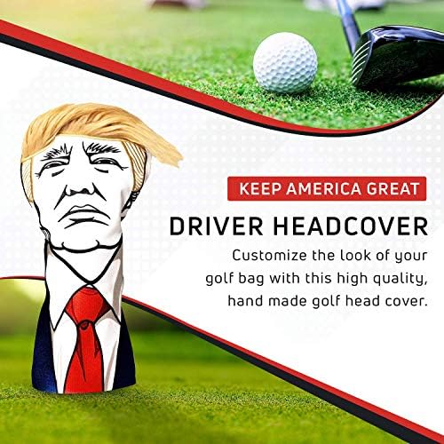 Прическа за стика за голф, премиум клас Pins & Aces Keep America Great - Качествена кожа, смешни шапки ръчна изработка - Стилна чанта
