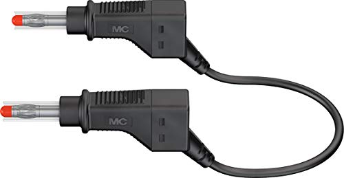 Многоконтактные електрически конектори 66.9408-05021 Staubli, Свързващ проводник 50 см, 4 мм, черен (опаковка от 20 броя)