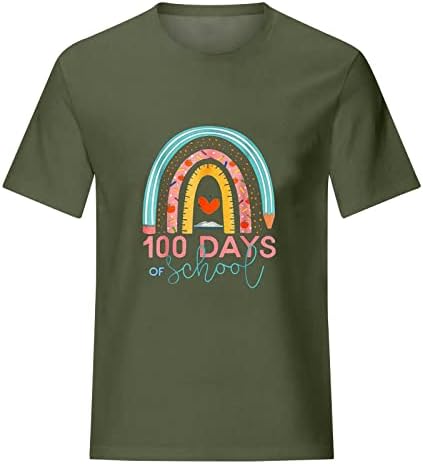 Тениска за Момичета, Есента и Летни Дрехи с Къс Ръкав, Модерен Памук Графичен Забавен Топ Тениска за Жени 60 60