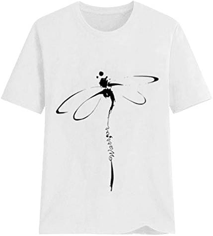 Женска тениска с графичен Дизайн, Риза с Къс Ръкав и кръгло деколте, Туника Свободно, Намаляване Подходящ за Дишащи Летни Пролетни Блузи