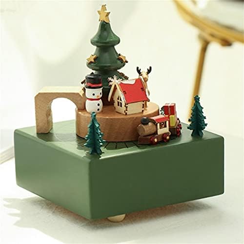 HMGGDD Дървена Въртележка Коледна Музикална Ковчег Подарък Мебели За Дома Ретро Дървени Орнаменти Музикална Ковчег