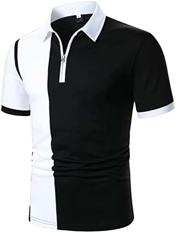 Мъжки Ризи Поло-Риза За Голф С Къс Ръкав Годишна Контрастен Цвят, Тениски Обикновена Засаждане, Върхове