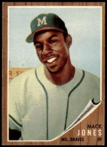 1962 Topps # 186 GRN Мак Джоунс Милуоки Брейвз (Бейзболна картичка) (зелен цвят) VG Braves