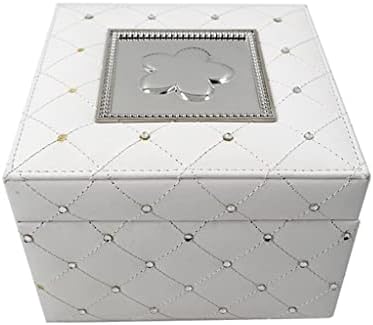 CXDTBH Бяла Кутия За Съхранение на Бижута Многофункционални Обеци Кутия За Съхранение на Обици Музикален Кутия Ковчег За Бижута