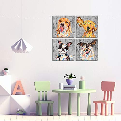 LoveHouse Забавно Куче Картина на Стенно Изкуство Сладко Кученце Снимки на Животни Декор на стените Печат върху Платно Галерия Завернутая
