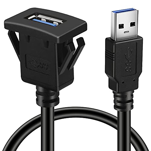 BATIGE Квадратен Однопортовый удължителен кабел USB 3.0 за Скрит Монтаж в Лентата с Катарамата за Автомобил, Камион, Лодка Арматурното