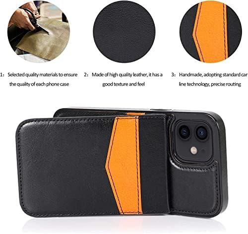 Калъф TEYSHA за iPhone 12Pro Max 6,7 , устойчив на удари чанта-портфейл от изкуствена кожа, Мека броня от TPU, отделения за карти и шкаф,