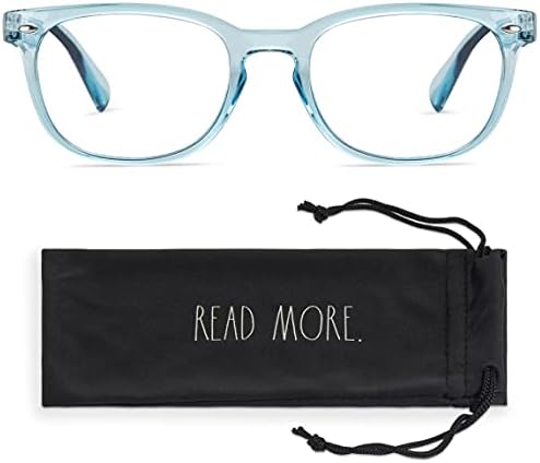 Rae Dunn JUDY Blue Светозащитные Очила За четене с Фирмения шрифт Read MORE в Джоба от Микрофибър