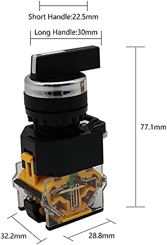 Дръжка избор на HEPUP 22 мм Завъртане на Ключа С незабавно поемане 2NO 1NO1NC 2 и 3-Позиционен превключвател на захранване DPST 10A 400V