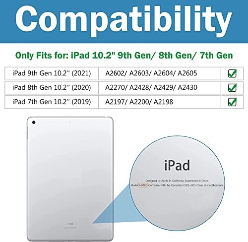Калъф ProCase за iPad 10.2 Калъф за iPad 9th 8th 7th Поколение, Твърда Задна Защитна капачка Калъф за iPad 10.2 инча – Черен