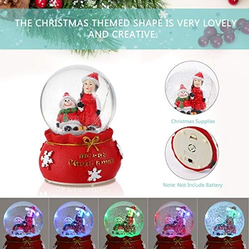 TOYANDONA Декоративен Дядо Коледа с Кристалната Снежна Водна Глобус Светва Снежен Глобус Тенис на Коледно Украшение на Случаен Стил L