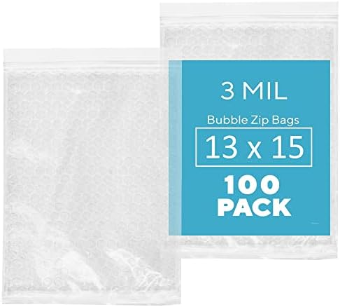 GPI - 50 Count, Пузырчатые торбички с цип, с възможност за повторно сгъване с размери 6 x 9 инча, дебелина 3 Mils, затваряне, за многократна