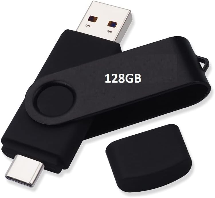 128 GB USB 3.0 Type C USB Флаш памет OTG Pen Drive USB-Устройство 2 в 1 Високоскоростна флаш-памет-Черен