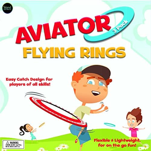 Island Genius 3 Опаковки на Летящи пръстени за деца, Момчета, Момичета, юноши и възрастни - Меки Хвърляне на дискове, играчки и игри