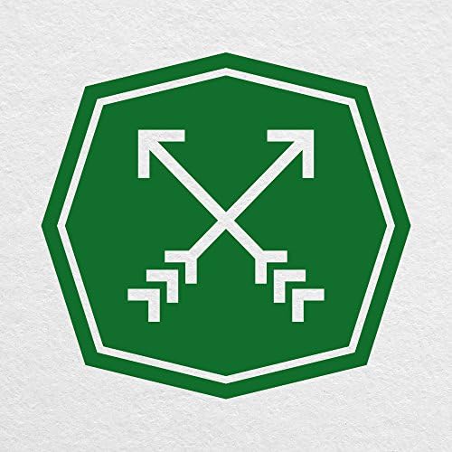 Значка с логото на Crossed Arrows 02 - Зелен стикер ширина 6 см - за MacBook, автомобила, лаптоп и много Други!