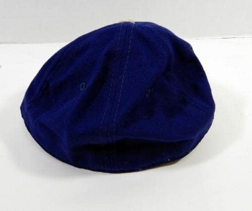 1984-87 Канзас Сити Роялз Хорхе Орта 3 Използвана в игра Синя шапка 7.5 DP22638 - Използваните в играта шапки MLB