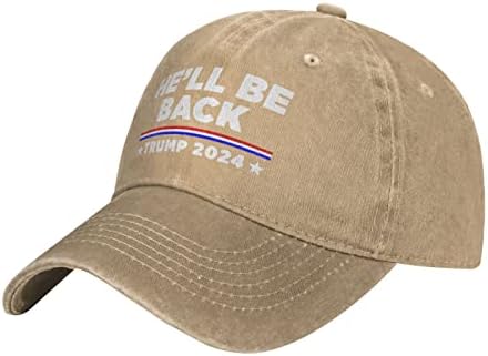 GHBC Be Back Тръмп 2024 бейзболна шапка За Възрастни, Дамски бейзболна шапка, Регулируем Мъжки Ковбойская Шапка