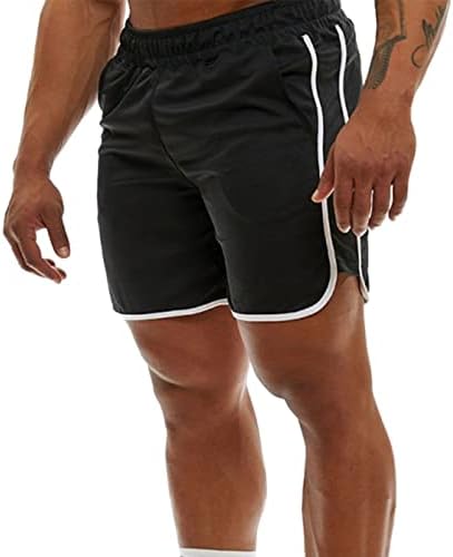 HDDK Мъжки Шорти За Бягане Летни 5-Цолови Спортни къси Панталони за по Културизъм В Страничната Лента С Цепка, Еластични Спортни къси