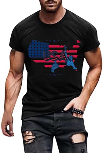 Мъжки Ризи с къс ръкав BEUU Войници на Деня на Независимостта, Патриотическая Тениска с кръгло деколте и Флага на САЩ, Спортна Тениска