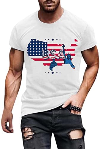 Мъжки Ризи с къс ръкав BEUU Войници на Деня на Независимостта, Патриотическая Тениска с кръгло деколте и Флага на САЩ, Спортна Тениска