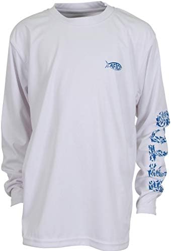 Тениска AFTCO Youth Jigfish L/S Бяла (Малка)