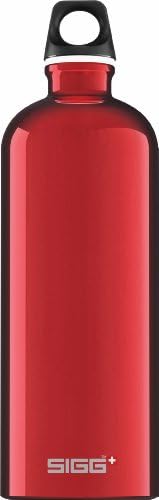 Бутилка за вода SIGG 50011 Traveler Classic, лека, от швейцарския алуминий, 3,2 течни унции (1,0 л), Червена