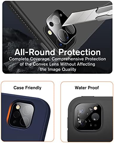KCT [3 + 2 опаковки] Книжен защитно фолио за екрана, съвместима с iPad Pro 12.9 (модел 2022, 2021 и 2020 г.), със защитно фолио за обектива на камерата, е съставен като хартия, лесен за ?