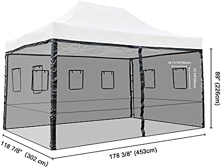 Instahibit 10x15' Поп Навес с вкара страничната стена с Прозорец за работа на открито Кемпинговой палатки, само на страничната стена