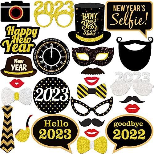 Подпори за коледна фотосесия 2023 - Опаковка от 61 броя | Декорация честита Нова година 2023 | Аксесоари за партита в навечерието на