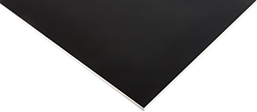 Лист от поликарбонат с висока плътност, Матова, дебелина 1/2, дължина е 24 инча x ширина 24 инча, Черен / Бял /Black