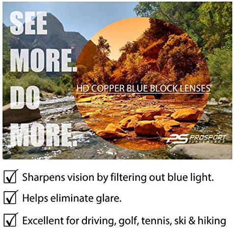 ProSport Hd Blue Light Блокер Слънчеви Очила За Мъже И Жени С Кехлибарена Обектив С Висока Разделителна Способност В Метална Рамка