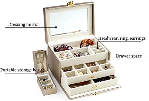 Ковчег за бижута MJCSNH с ключалка, Висококачествена Практическа Кутия За съхранение на Бижута, Дървена Кутия За Грим, Ковчег за бижута