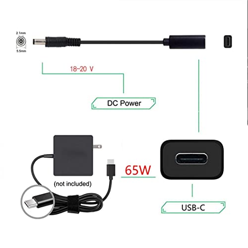 кабел за зареждане chenyang CY C USB към DC 20V 5,5x2,1mm PD 65W