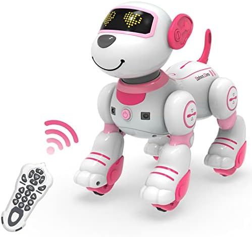 STEMTRON Розово Робот-Куче с Дистанционно управление, Играчка и Интелигентен Робот С Гласов контрол, Интелигентен Робот, Воспринимающий