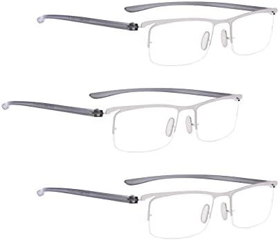 LUR 3 опаковки на метални очила за четене + 3 опаковки очила за четене без рамки (само 6 двойки ридеров + 2,50)