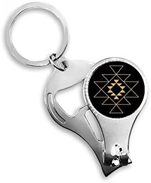 Триъгълник Тотем Геометричен Символ Ножица за Нокти Халка Ключодържател Отварачка За Бутилки Машина За Рязане