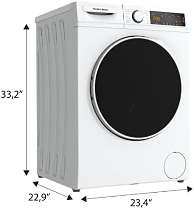 Пълен размер перална машина Hamilton Beach HBFW3205 -Led панел с цифров дисплей -5 цикли на пране-Дизайн с предно зареждане - 2,2 куб.