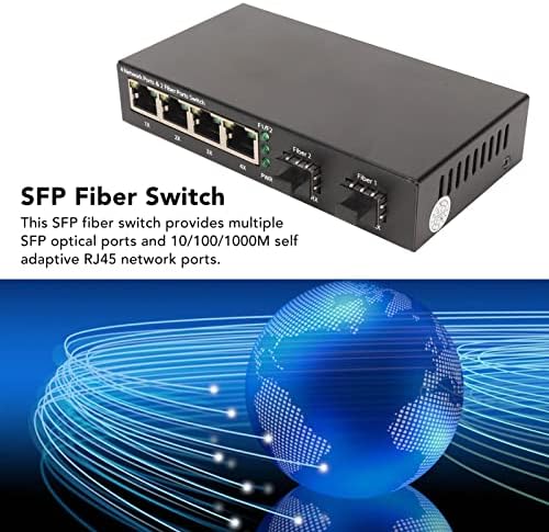 Ethernet switch, Пълен с полу-дуплекс 10 100 1000 М Щепсела и да Играе 6 Порта SFP Оптичен Комутатор Самоадаптивный удължител на 120