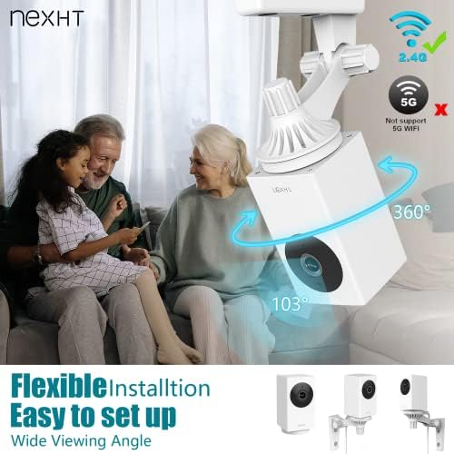 NexHT 1080P Панорамирующая /Наклоняющая /Зумирующая Интелигентна камера за помещения с Wi-Fi, гледане на деца, възрастни хора, домашни