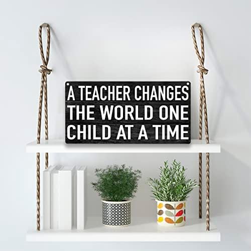 учител Променя света, с Едно Дете, Дървена Табела, Селски Учители, Дървени Подвесная Табела за Начало на Художествено Украса в Класната