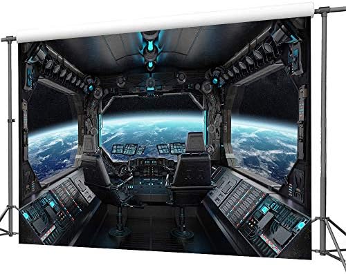LYWYGG 7x5ft Винил Фон за интериора на Космическия кораб Футуристични Научно-фантастични Фонови Снимки Кабина на Космически кораб Подпори