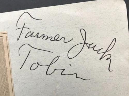 Около 1930 г. Фермерът Джак Тобин Кечистът Подписа на Хартия, с Малка Портретна снимка - Снимки на MLB с Автограф