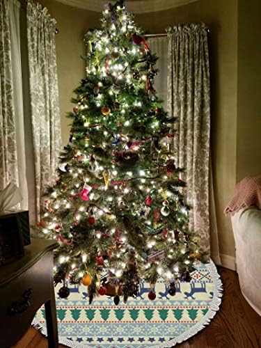 Baegutly Коледно Дърво Пола Яка База Подложка на Кутията 48 Инча Дърво Елен Коледа Зима Нова Година в Богемную Лента за Коледното Празнично