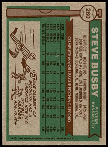 1976 Topps 260 Стив Busby Канзас Сити Роялз (бейзболна картичка) NM+ Рояли